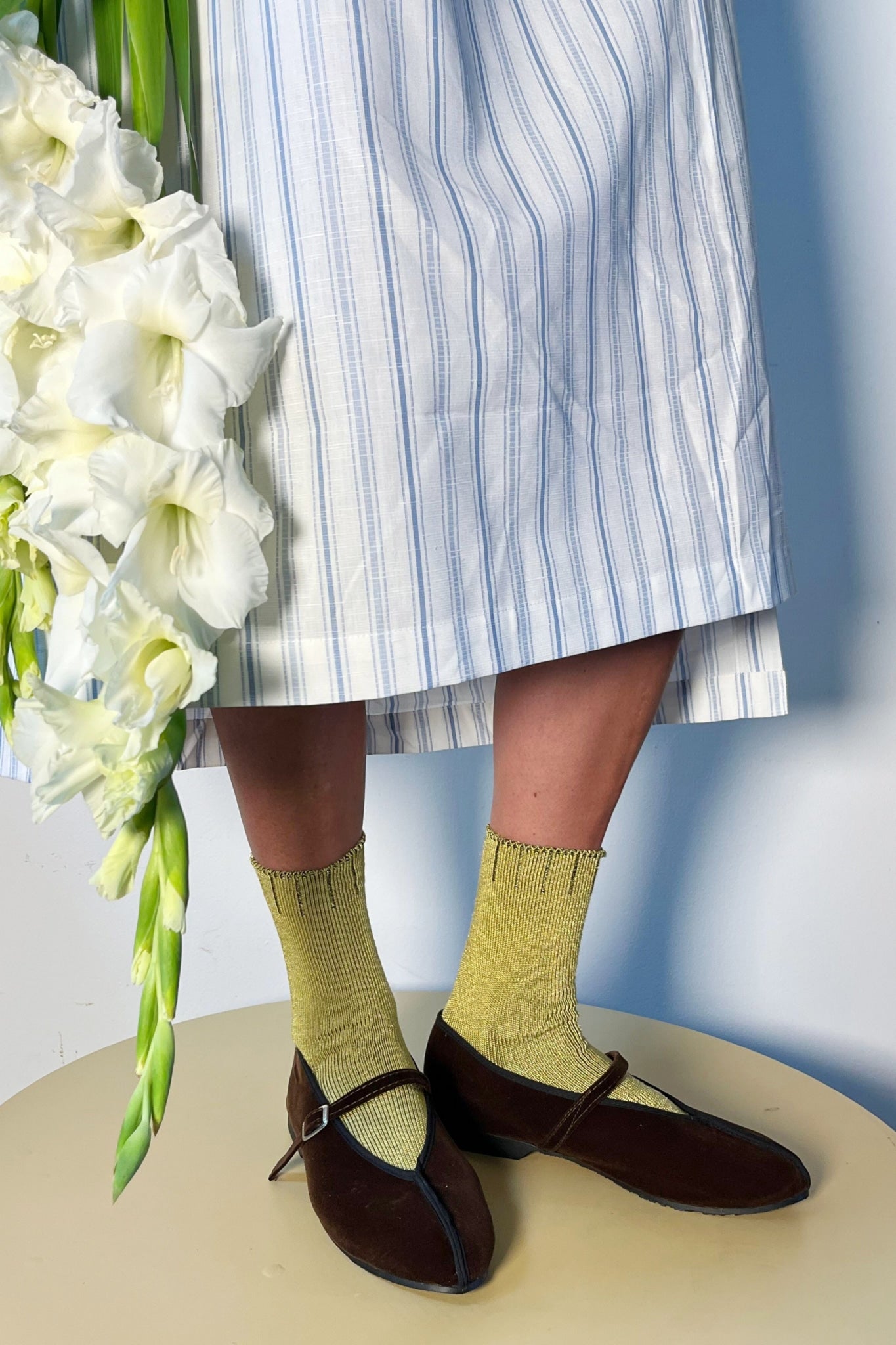 brown cotton velvet mary jane theatre slipper