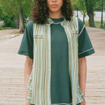 green stripe jersey pique sando vest