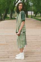 Load image into Gallery viewer, green stripe jersey pique sando vest
