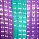 VINTAGE PURPLE AND GREEN TIE DYED BAOULÉ CLOTH