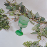 green mineral handblown glass wine drinking goblet