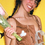 boxy fit naturally dyed corset in brown