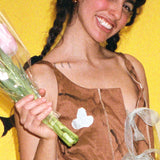 boxy fit naturally dyed corset in brown