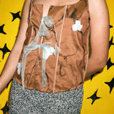 boxy fit naturally dyed corset in brown