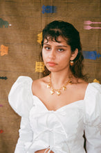 Load image into Gallery viewer, 18k plated textured heart drop earrings
