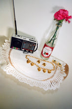 Load image into Gallery viewer, 18k plated textured heart drop earrings