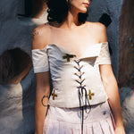 JULIET CORSET IN WHITE - 100% SILK