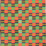 Large Checkered Ewe Kente Cloth in Red/Black/Green/Yellow