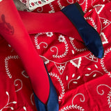 navy blue satin pointed theatre slipper