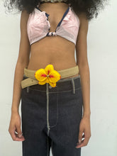 Load image into Gallery viewer, horse leather adjustable belt with orchid center