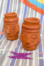 Load image into Gallery viewer, braided multi face red clay Oaxacan ceramic cup