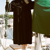 ASTRID DRESS WITH EMBROIDERY IN BLACK
