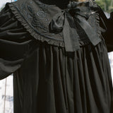 ASTRID DRESS WITH EMBROIDERY IN BLACK