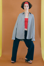 Load image into Gallery viewer, THE BIG BUTTON UP IN NAVY STRIPE