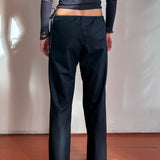 TIE PANTS IN BLACK WOOL