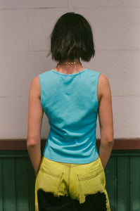 CARRIE TANK IN AQUA