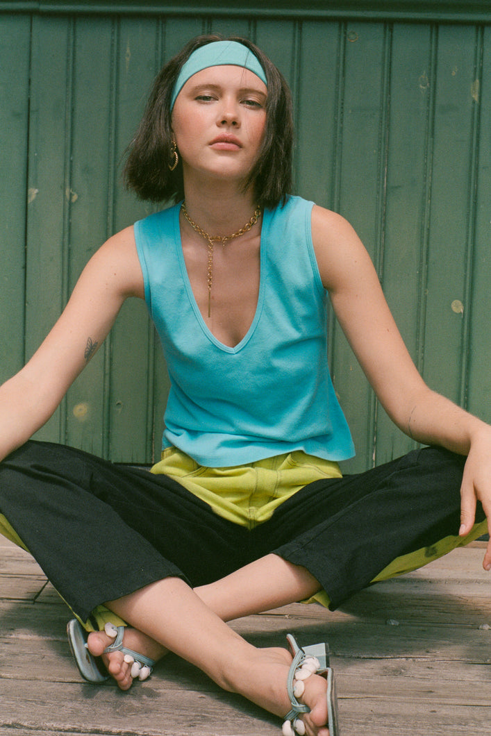 CARRIE TANK IN AQUA
