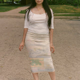 CELINE HALF-SLEEVE TOP IN WHITE