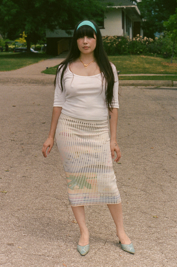 CELINE HALF-SLEEVE TOP IN WHITE