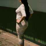 CELINE HALF-SLEEVE TOP IN WHITE