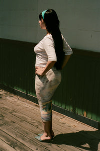 CELINE HALF-SLEEVE TOP IN WHITE