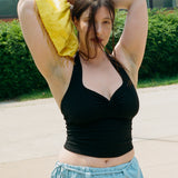 CORAZON HALTER TOP IN BLACK