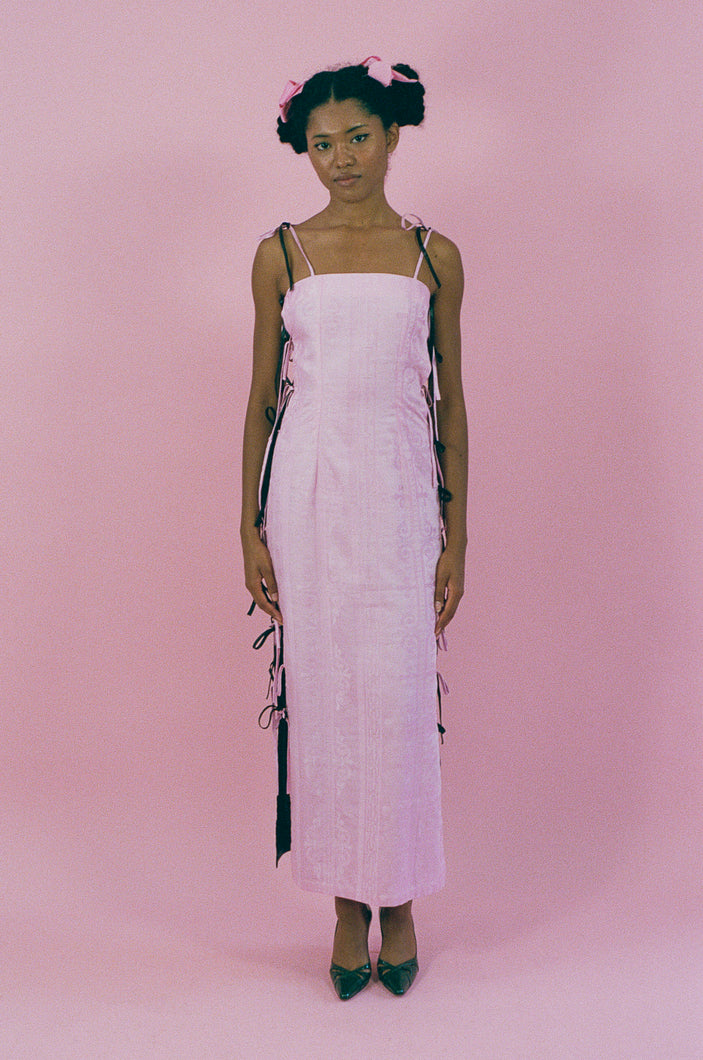 CORDES DRESS IN PINK AND BLACK