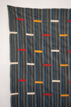 Load image into Gallery viewer, VINTAGE BONDOUKOU CLOTH IN GREY STRIPE WITH RED/YELLOW/WHITE