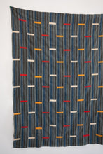 Load image into Gallery viewer, VINTAGE BONDOUKOU CLOTH IN GREY STRIPE WITH RED/YELLOW/WHITE