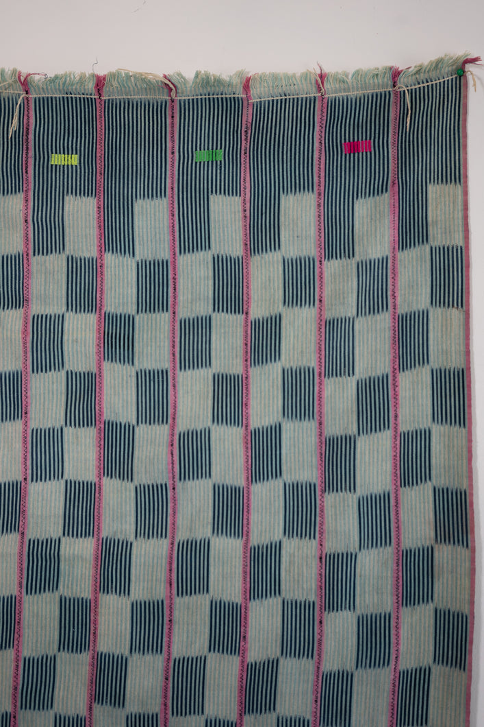 VINTAGE BAOULÉ IN INDIGO WITH PINK STRIPE