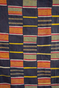 VINTAGE EWE KENTE IN NAVY/RED PINSTRIPE