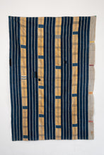 Load image into Gallery viewer, VINTAGE EWE KENTE IN INDIGO STRIPE WITH PLAID