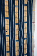 Load image into Gallery viewer, VINTAGE EWE KENTE IN INDIGO STRIPE WITH PLAID