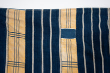 Load image into Gallery viewer, VINTAGE EWE KENTE IN INDIGO STRIPE WITH PLAID