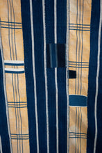 Load image into Gallery viewer, VINTAGE EWE KENTE IN INDIGO STRIPE WITH PLAID