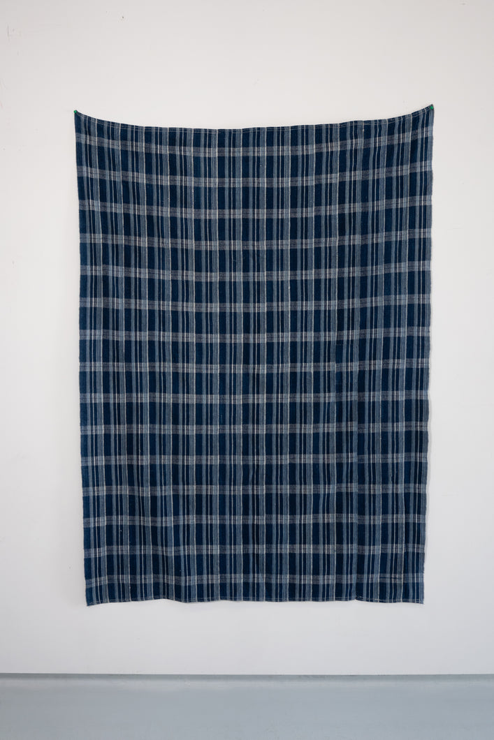 VINTAGE BONDOUKOU CLOTH IN INDIGO PLAID