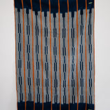 VINTAGE BALOUÉ CLOTH IN DARK INDIGO/ORANGE IKAT