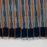 VINTAGE BALOUÉ CLOTH IN DARK INDIGO/ORANGE IKAT