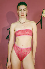 Load image into Gallery viewer, romantic pink mesh lace strapless bra