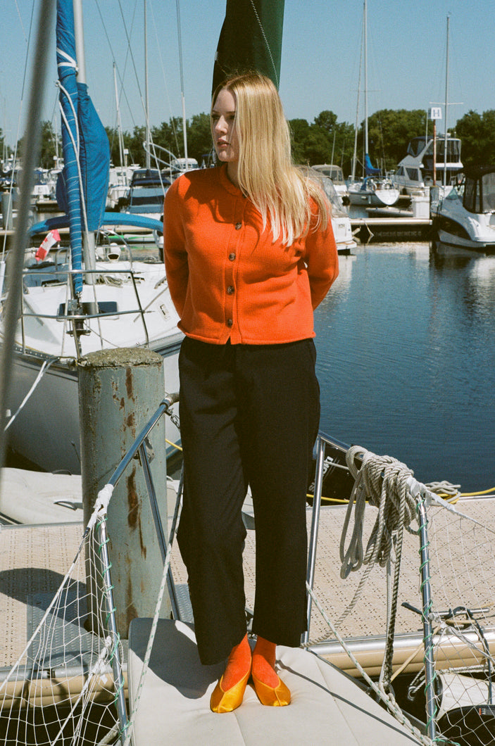 DORRIS CARDIGAN IN PERSIMMON
