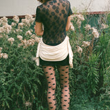 DOSANIA DRESS IN ECRU AND BLACK LACE