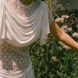 DOSANIA DRESS IN WHITE AND WHITE LACE