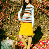 DYED LINEN MARIGOLD MINI SKIRT