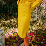 DYED LINEN MARIGOLD WRAP SKIRT