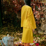 DYED LINEN MARIGOLD WRAP SKIRT