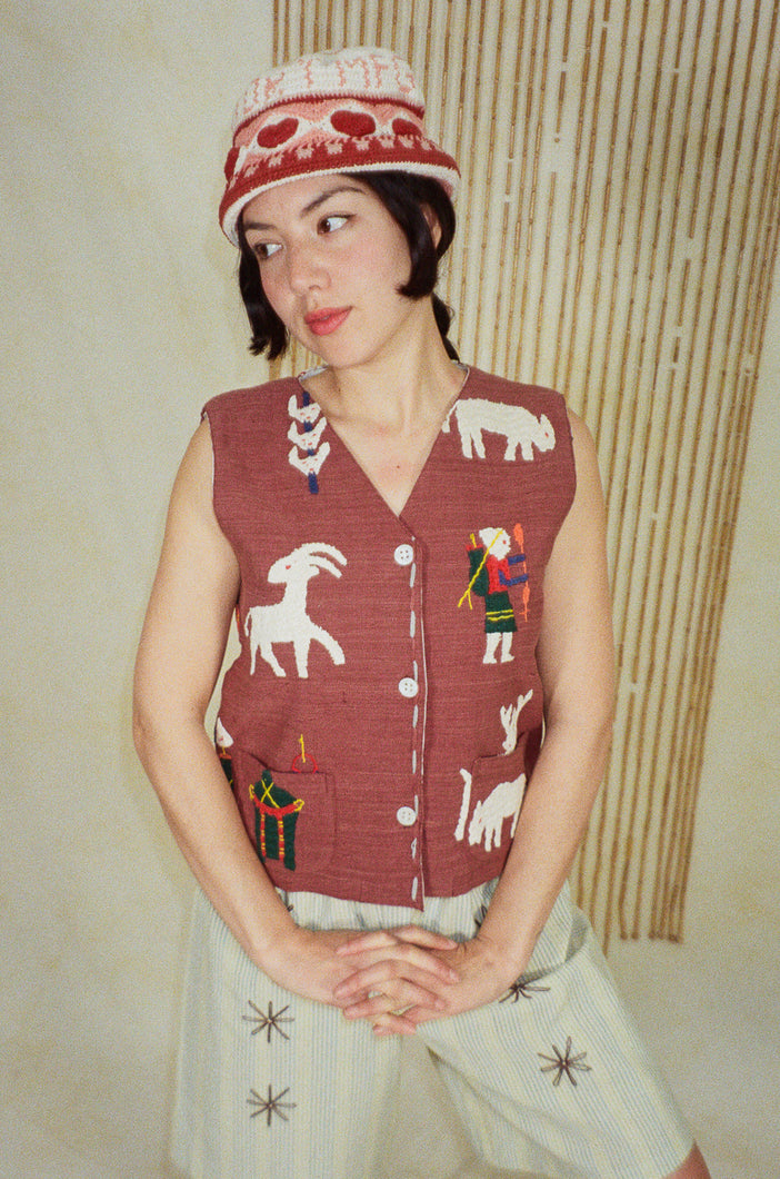 EMBROIDERED A FARM VEST