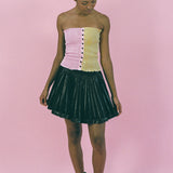 FARAH TOP IN PINK AND YELLOW