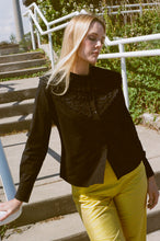 Load image into Gallery viewer, FILOMENA TOP WITH EMBROIDERY IN BLACK