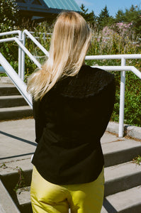 FILOMENA TOP WITH EMBROIDERY IN BLACK
