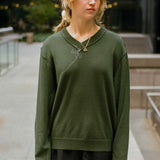FRANKENSTEIN MERINO WOOL SWEATER IN GREEN